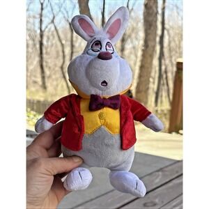 Disney Alice In Wonderland White Rabbit Plush Stuffed Animal Toy Doll 9"